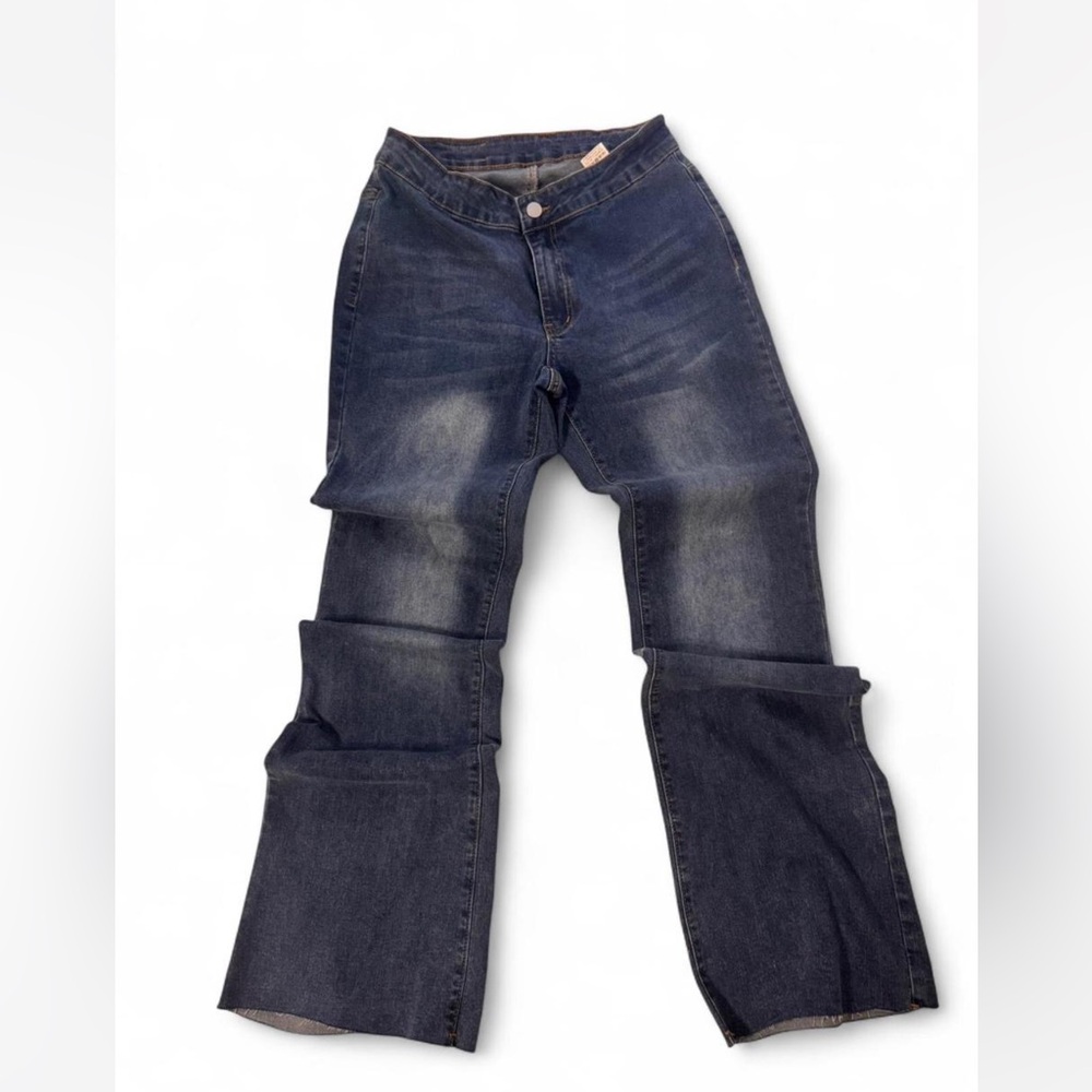 SHEIN Blue Flare Wide Leg Jeans